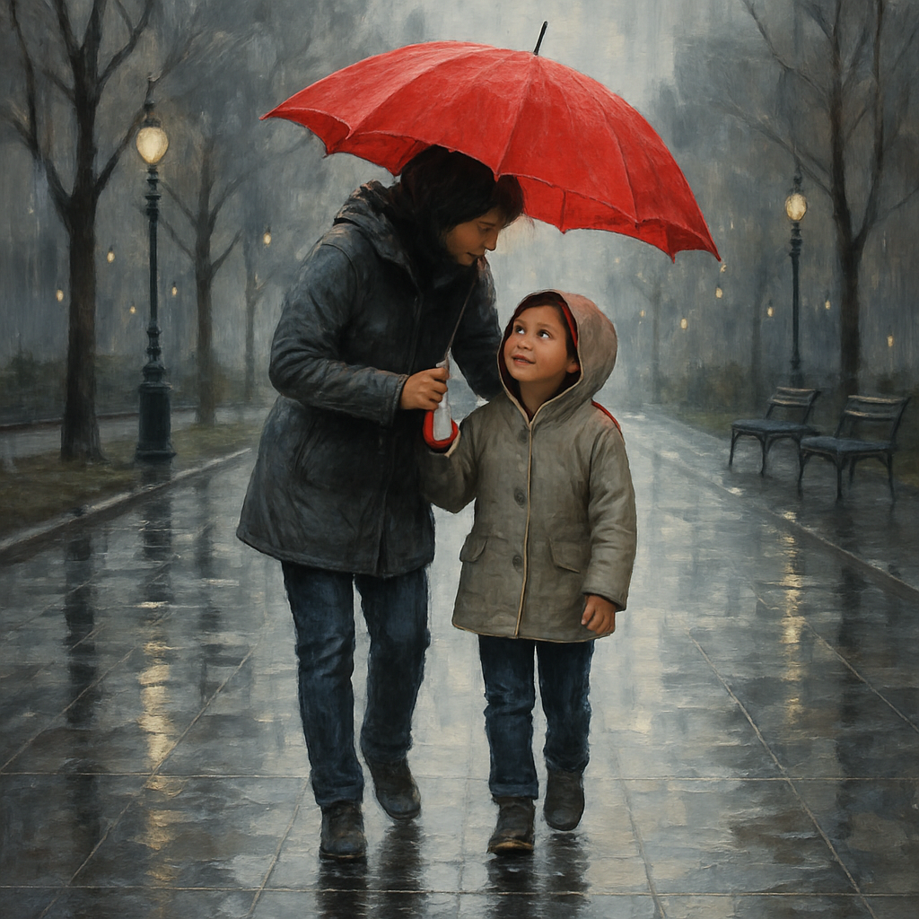 Rainy Day Shared Umbrella Paint by numbers kits