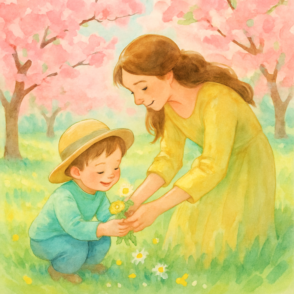 First Flower Picking Together DIY paint by numbers