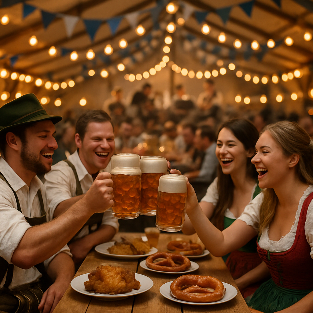 Oktoberfest Beer Tent Gathering Painting by numbers kit
