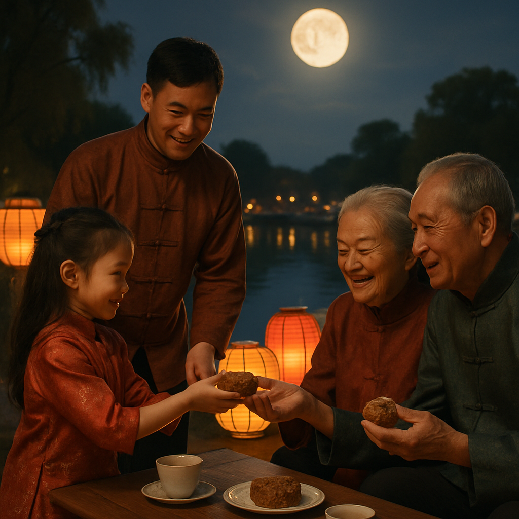 Mid Autumn Moon Festival Lanterns And Mooncakes Number painting