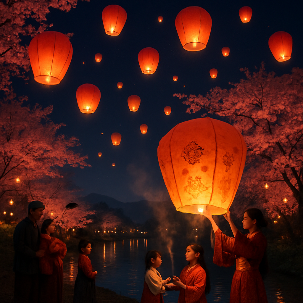 Lunar New Year Lantern Festival In Taiwan Painting by numbers kit