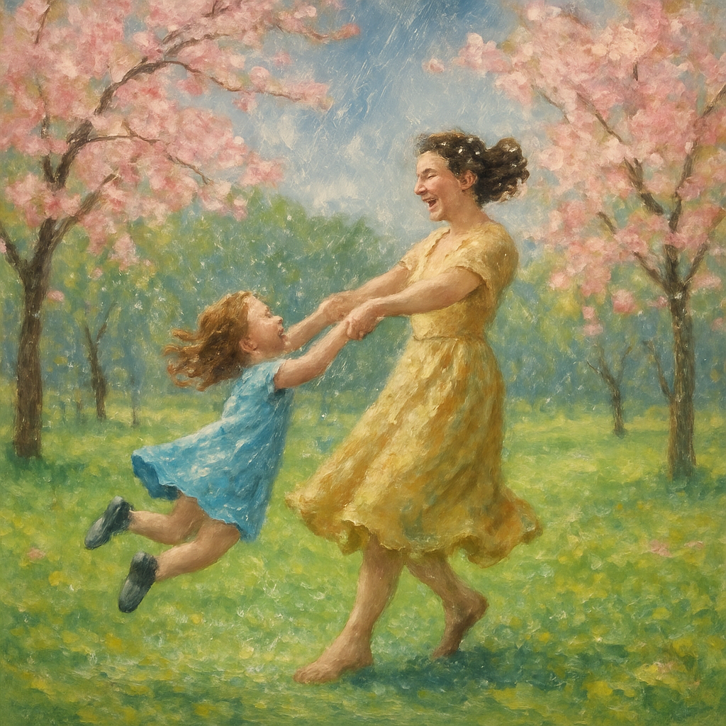Dancing Together In Spring Rain Painting by numbers kit