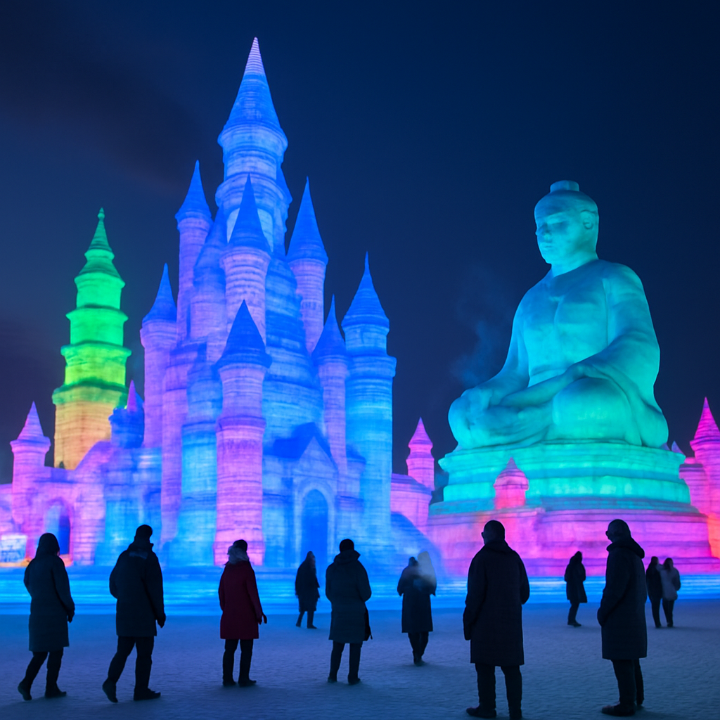 Harbin Ice And Snow Festival Sculpture Display Paint by numbers kits