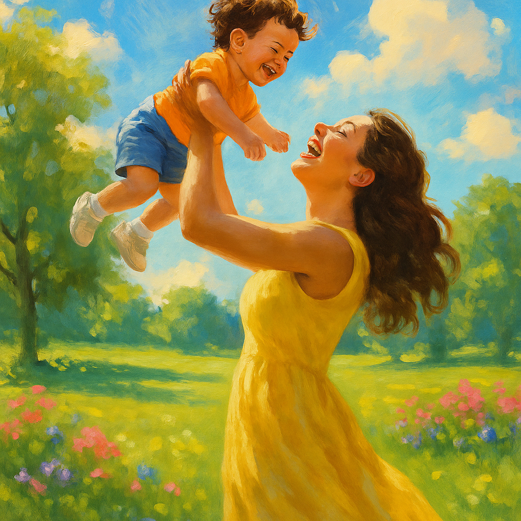Sunshine And Laughter Motherhood Moment paint by color