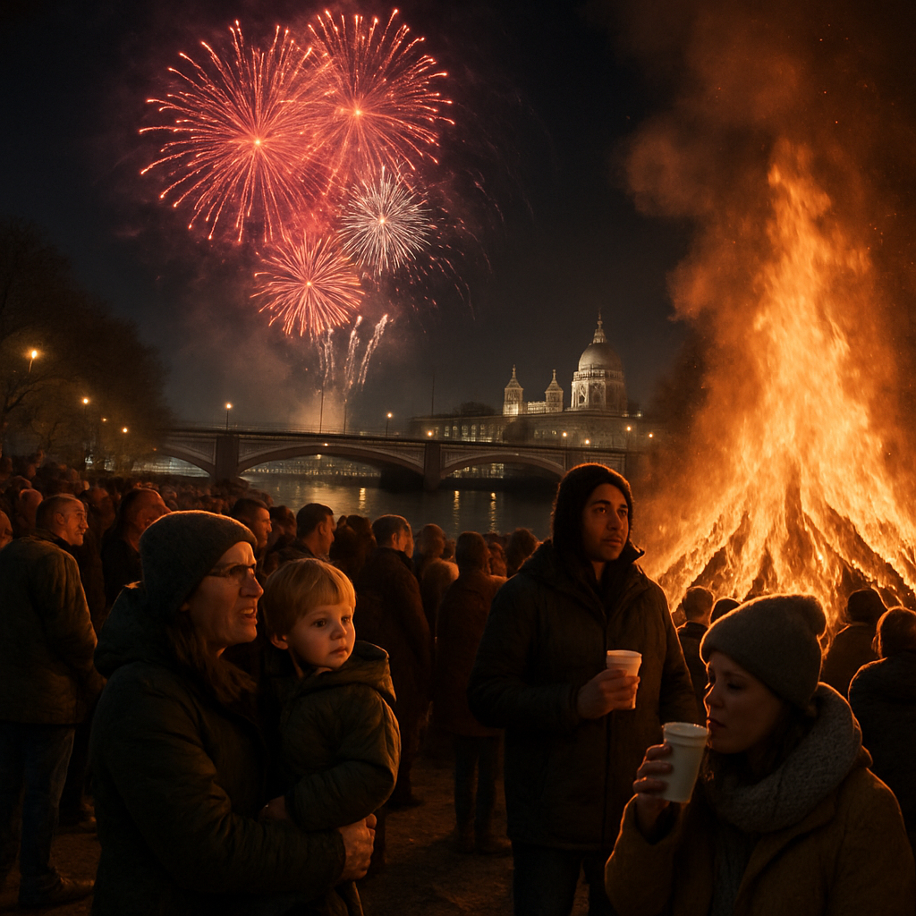 Bonfire Night Thames Gathering paint by numbers