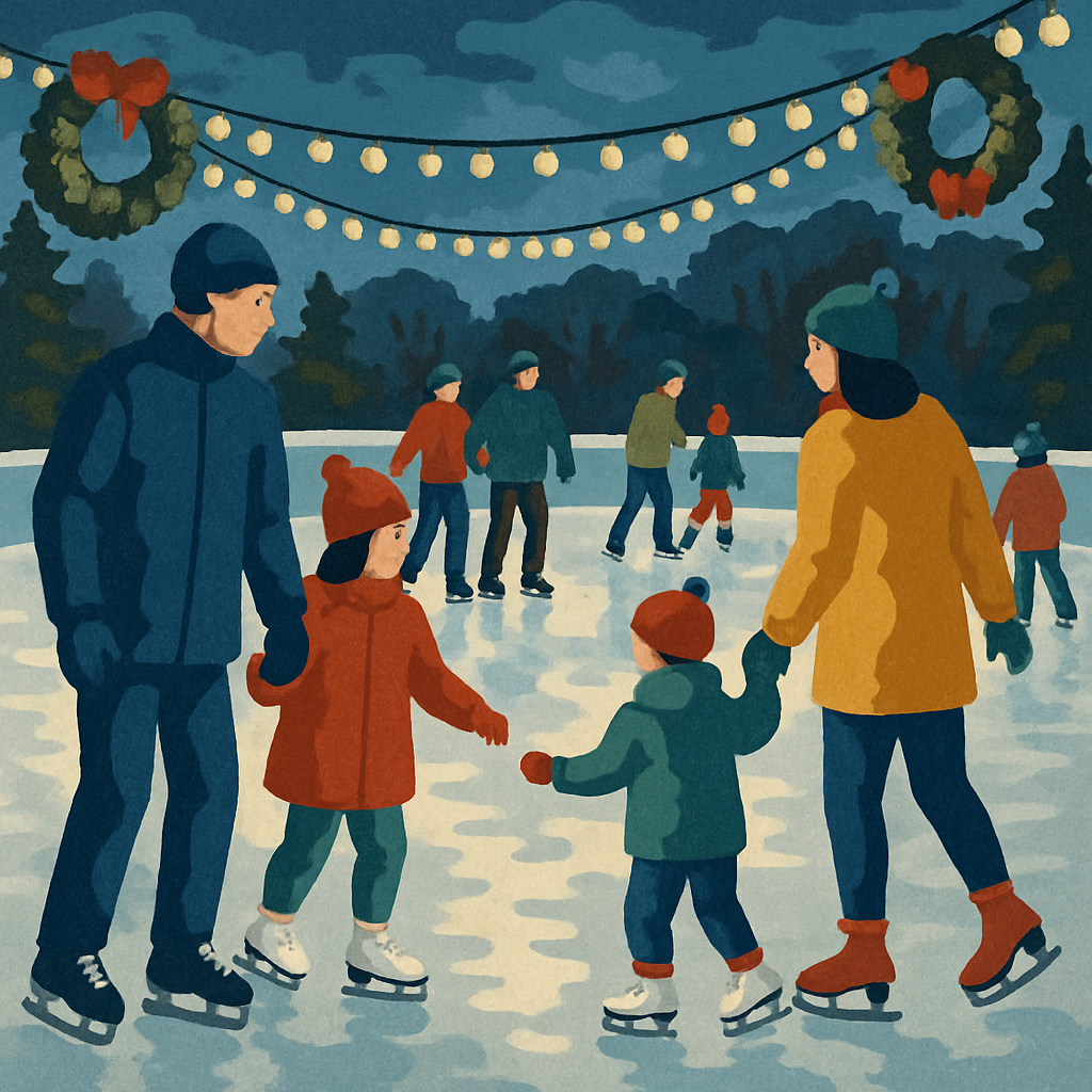 Skating Under Garlands Number painting