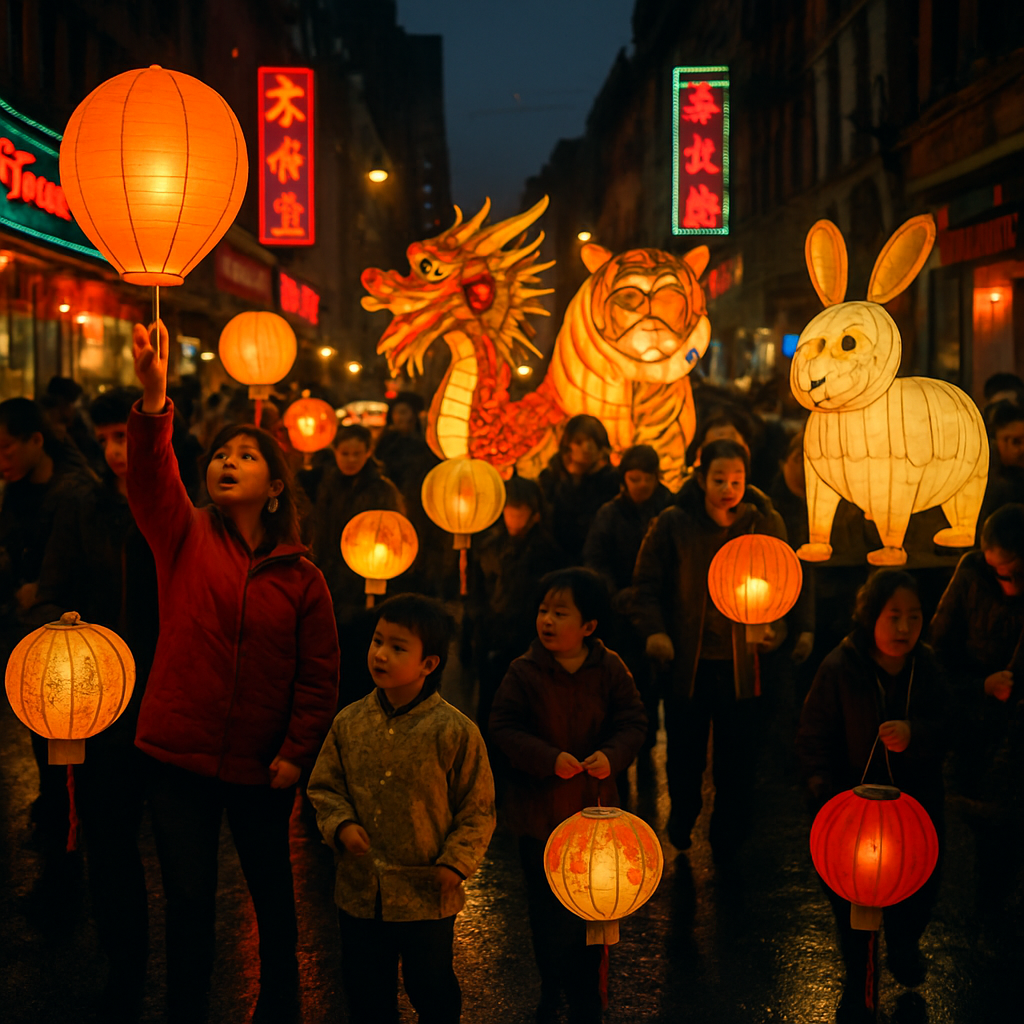 Lantern Festival Chinatown Parade DIY paint by numbers