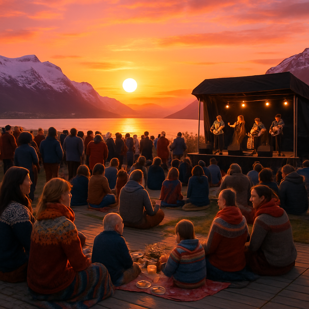 Midnight Sun Festival In Tromso Norway Paint by numbers kits