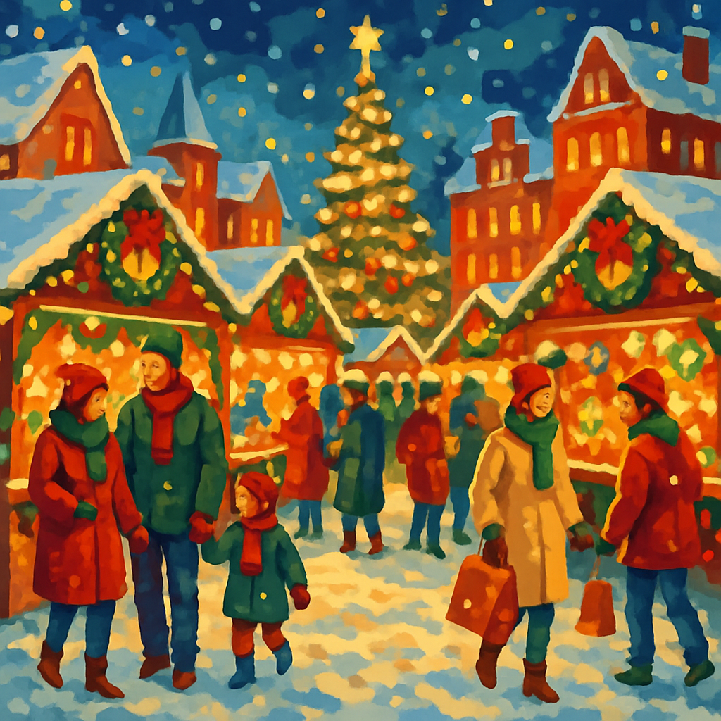 Christmas Market Splendor painting number kit