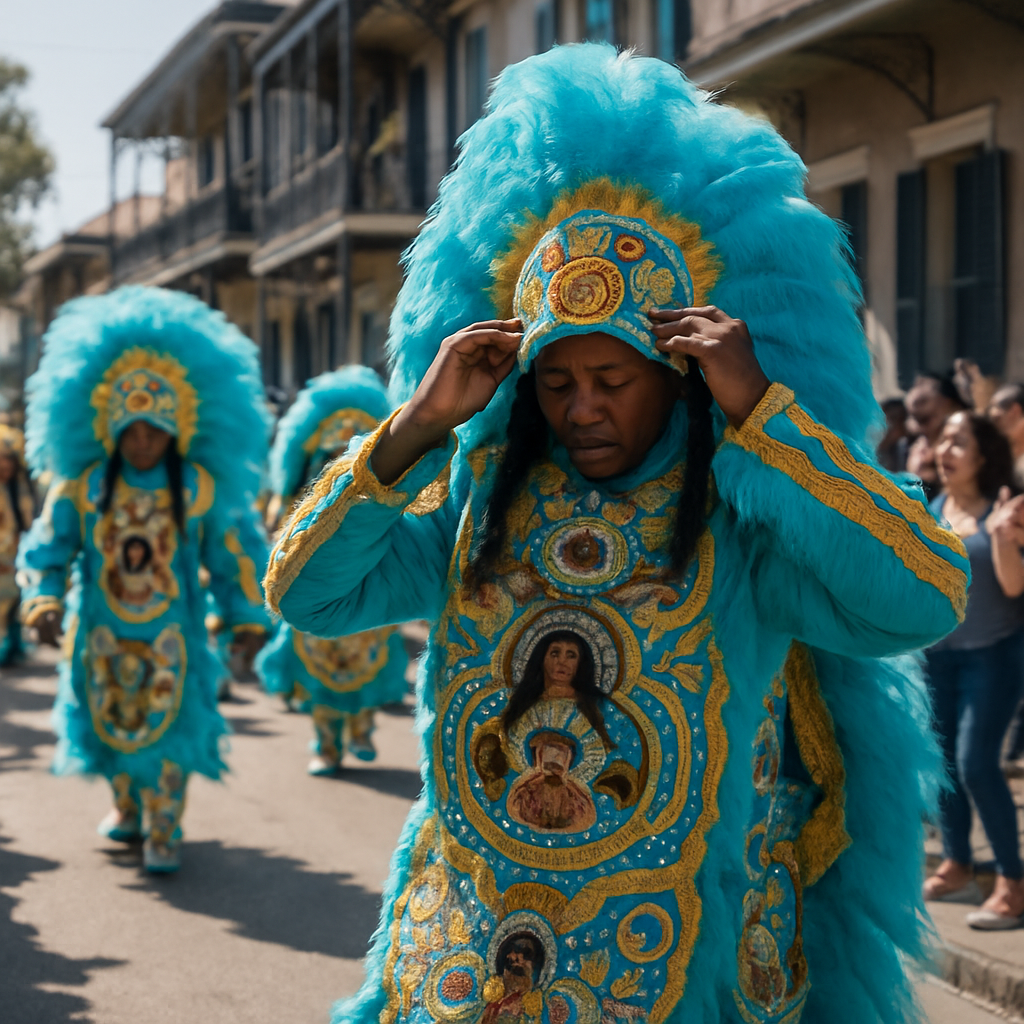 Mardi Gras Indian Parade New Orleans Paint by numbers art