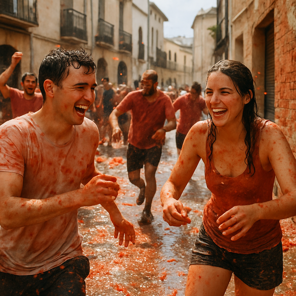 La Tomatina Tomato Fight Bunol Numbered painting kits