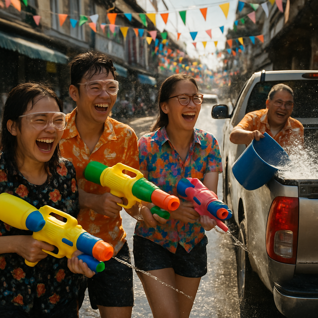 Songkran Water Fest Street paint by color