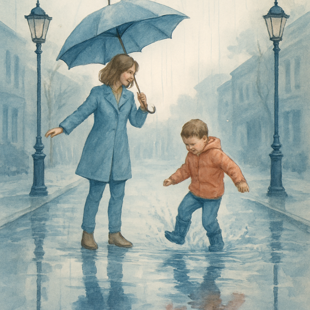 Rainy Day Umbrella Dance paint by number