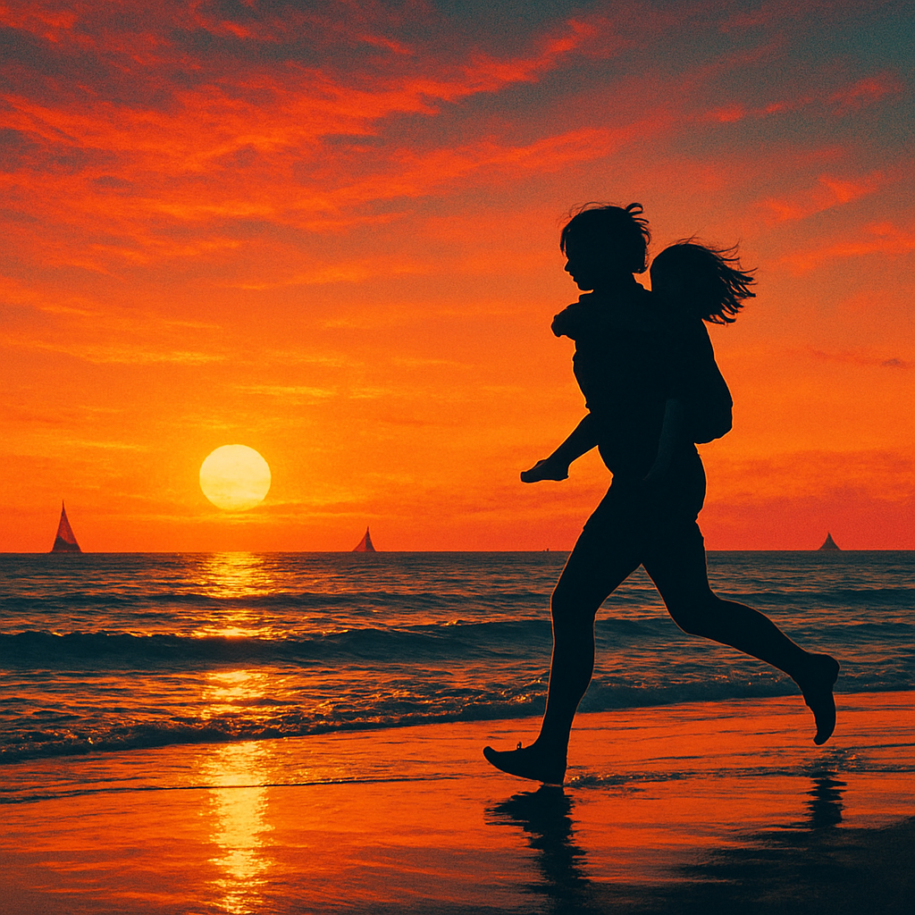 Sunset Seaside Piggyback paint by number