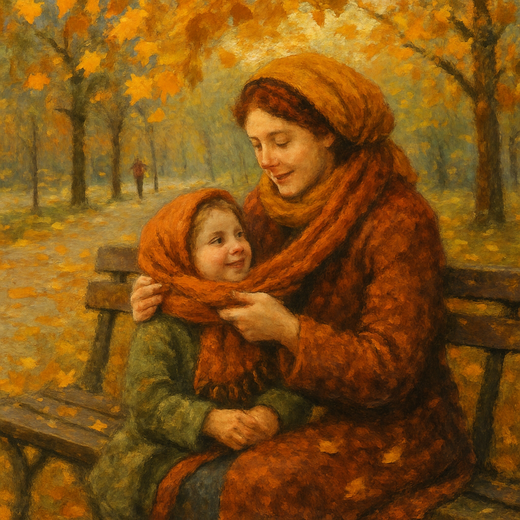 Autumn Leaf Scarf Warmth Number painting