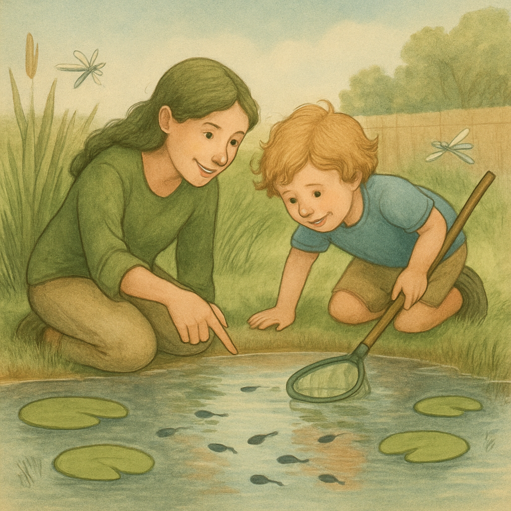 Backyard Pond Frogs Exploration DIY paint by numbers