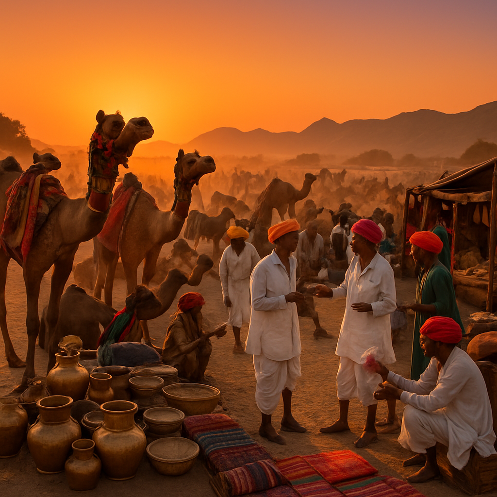 Pushkar Camel Fair Desert Sunset Paint by numbers art