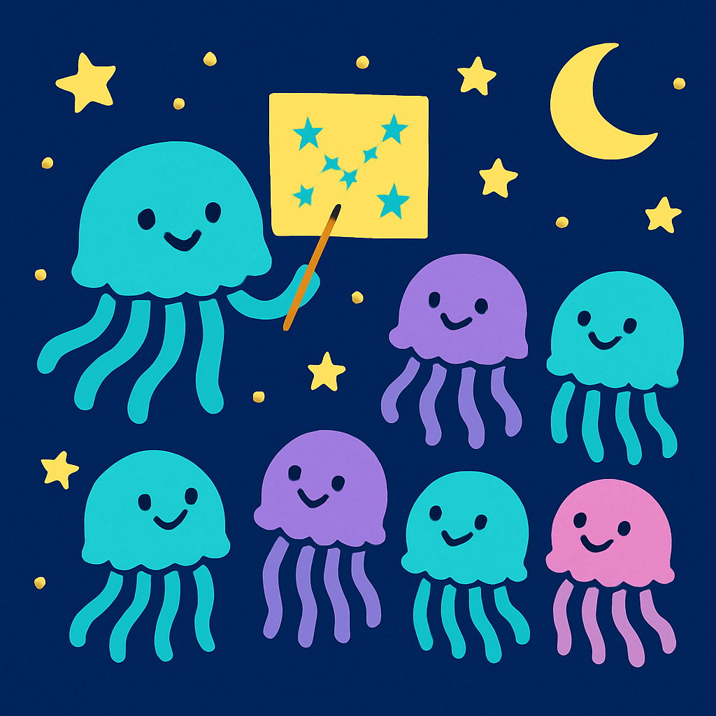 Cosmic Jellyfish School paint by numbers