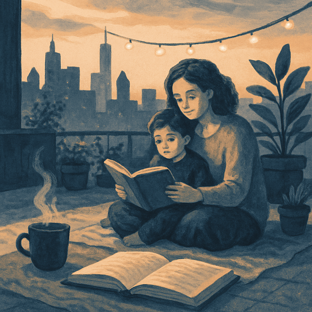 City Rooftop Reading painting number kit