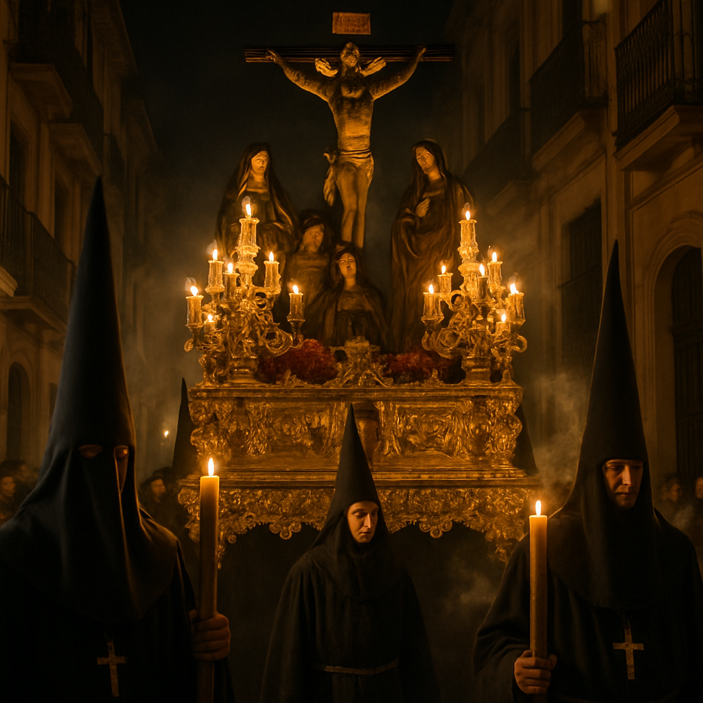 Easter Procession Seville Night painting number kit