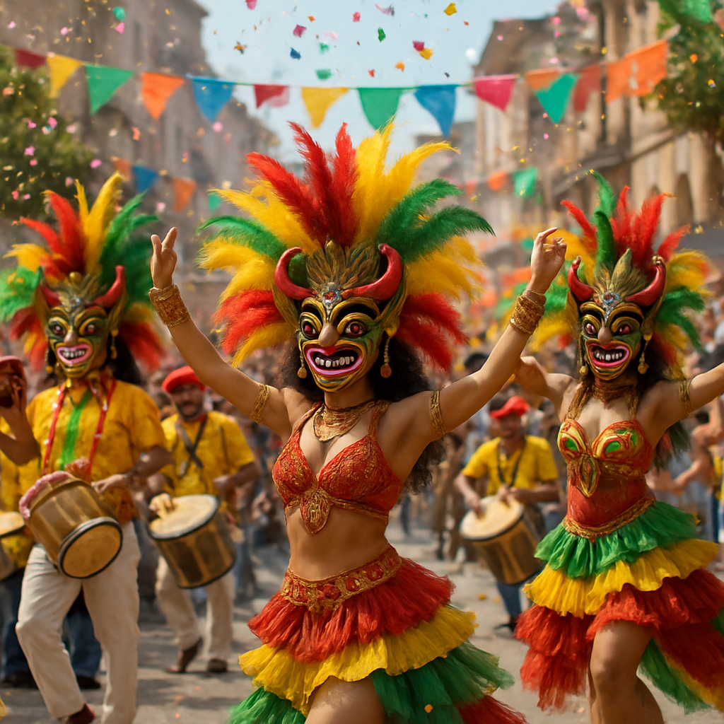 Carnaval De Barranquilla Parade Excitement Paint by numbers art