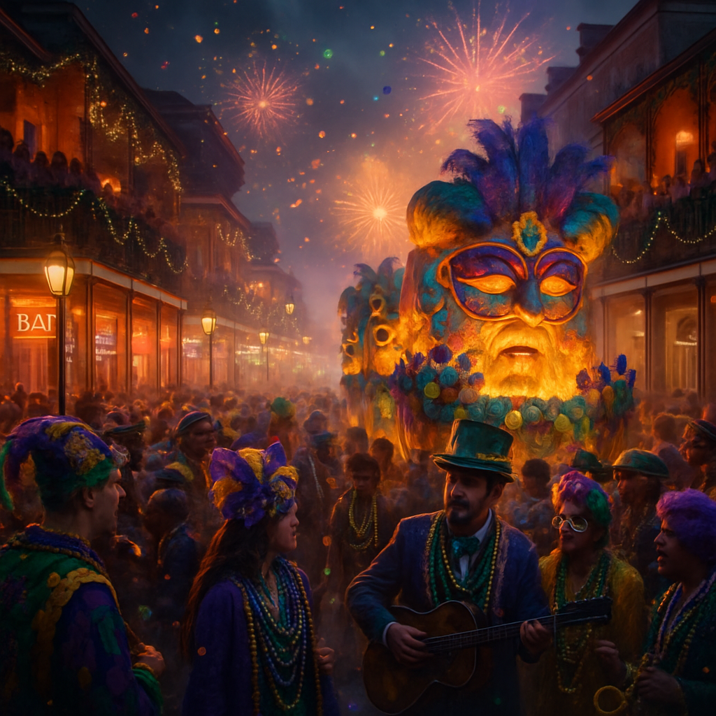 Mardi Gras New Orleans Street Scene Paint by numbers art