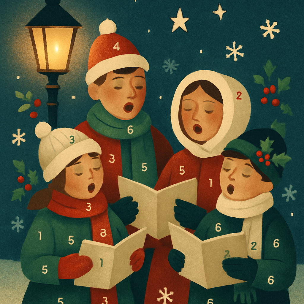 Starlit Caroling Circle Painting by numbers kit