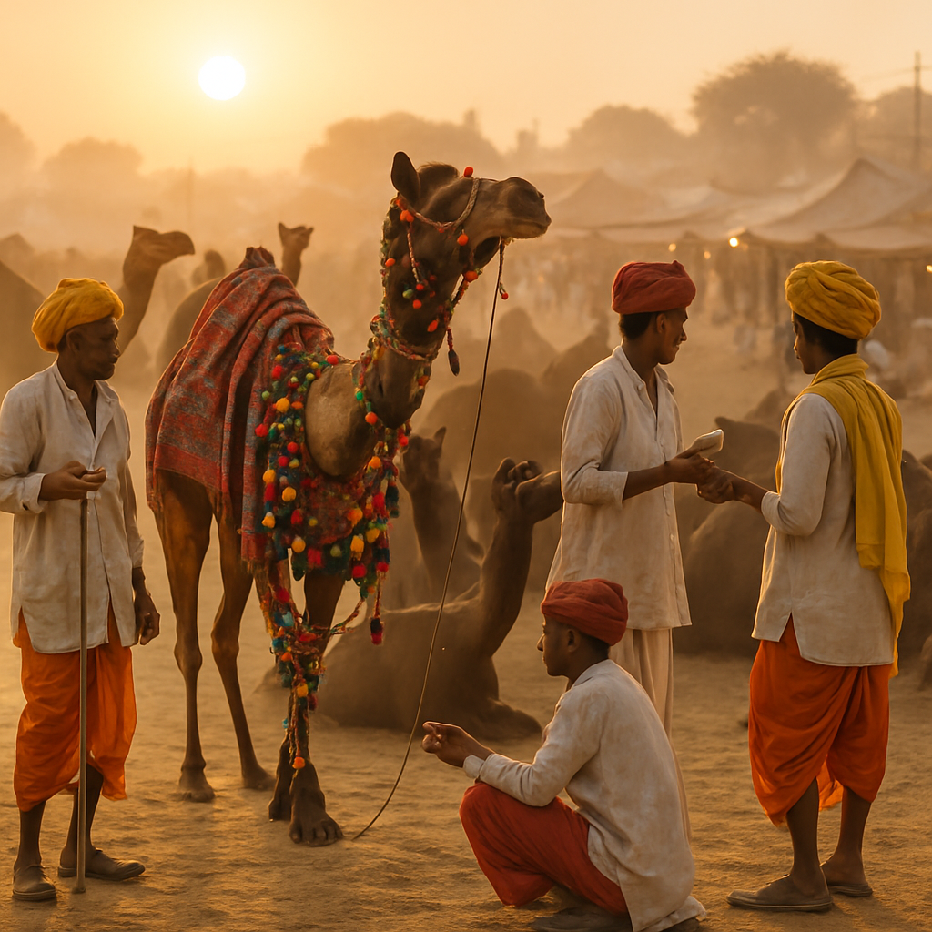 Pushkar Camel Fair Livestock Trading paint by number