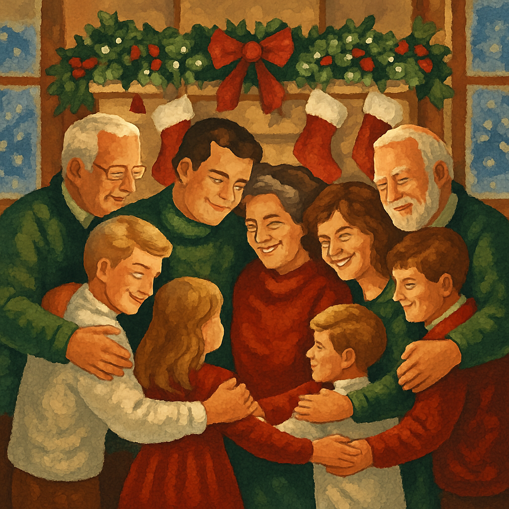 Holiday Hearth Gathering Number painting