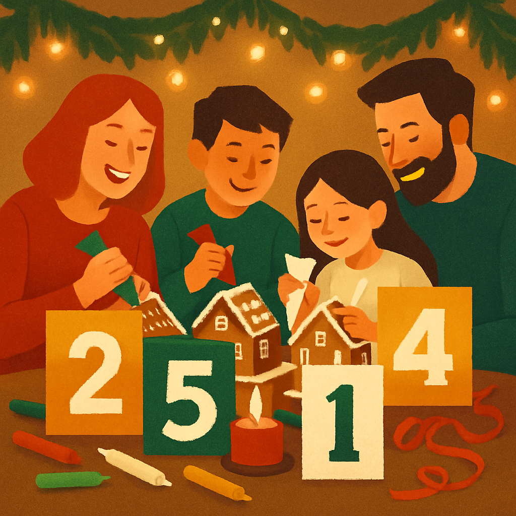 Gingerbread And Garland Joy Number painting