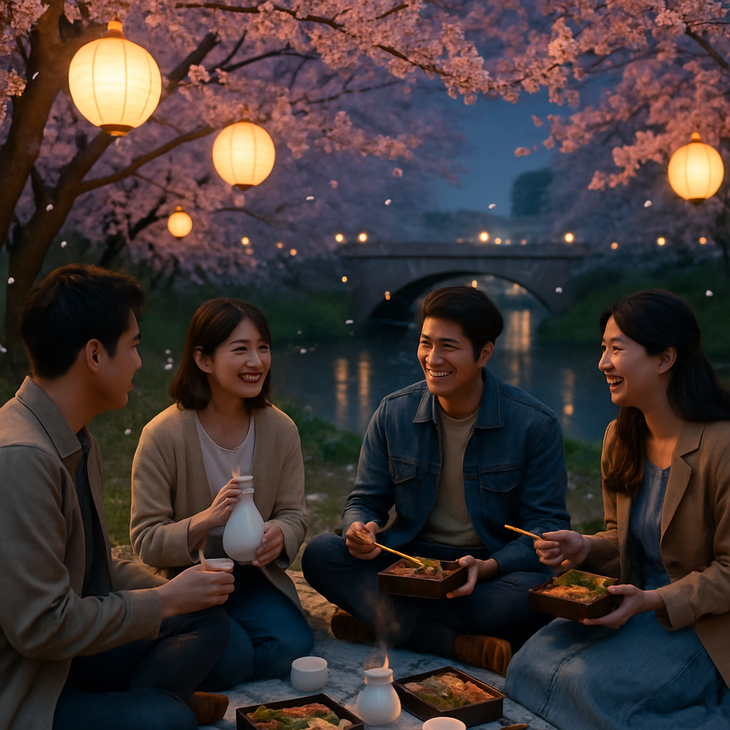 Hanami Cherry Blossom Picnic DIY paint by numbers