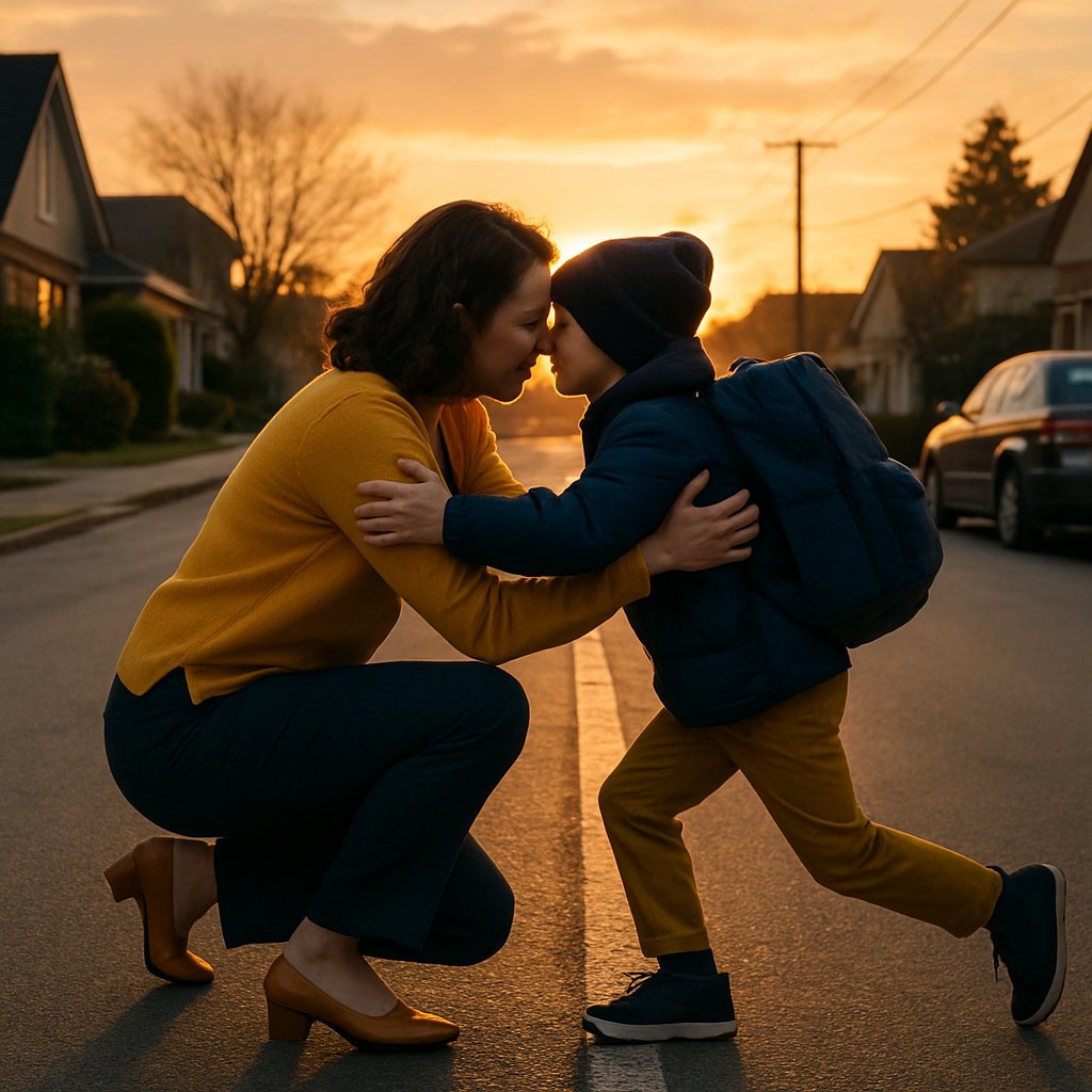 Sunrise School Run Hug Numbered painting kits