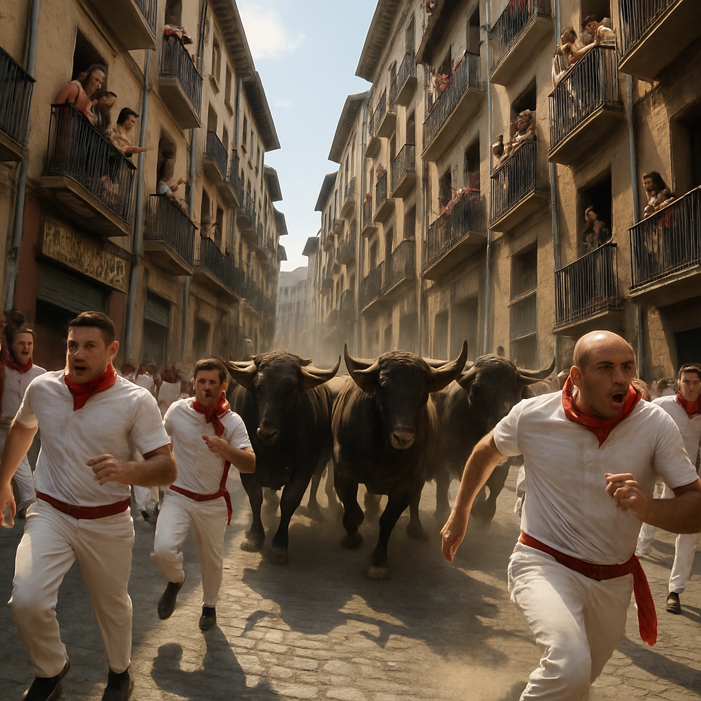 Pamplona Running Of The Bulls paint by number