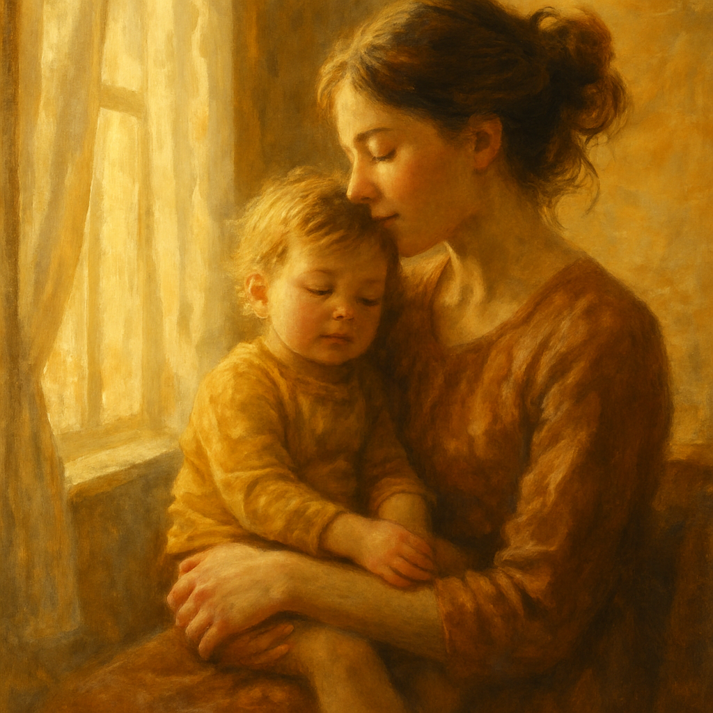 Morning Light With Mother And Child Numbered painting kits