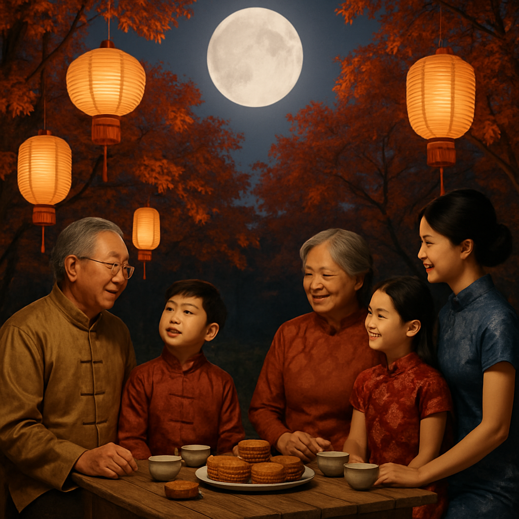 Chinese Mid-Autumn Moon Festival paint by color