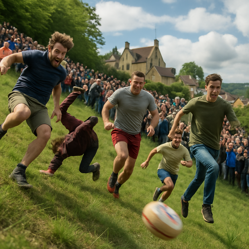 Cooper’s Hill Cheese Rolling Number painting