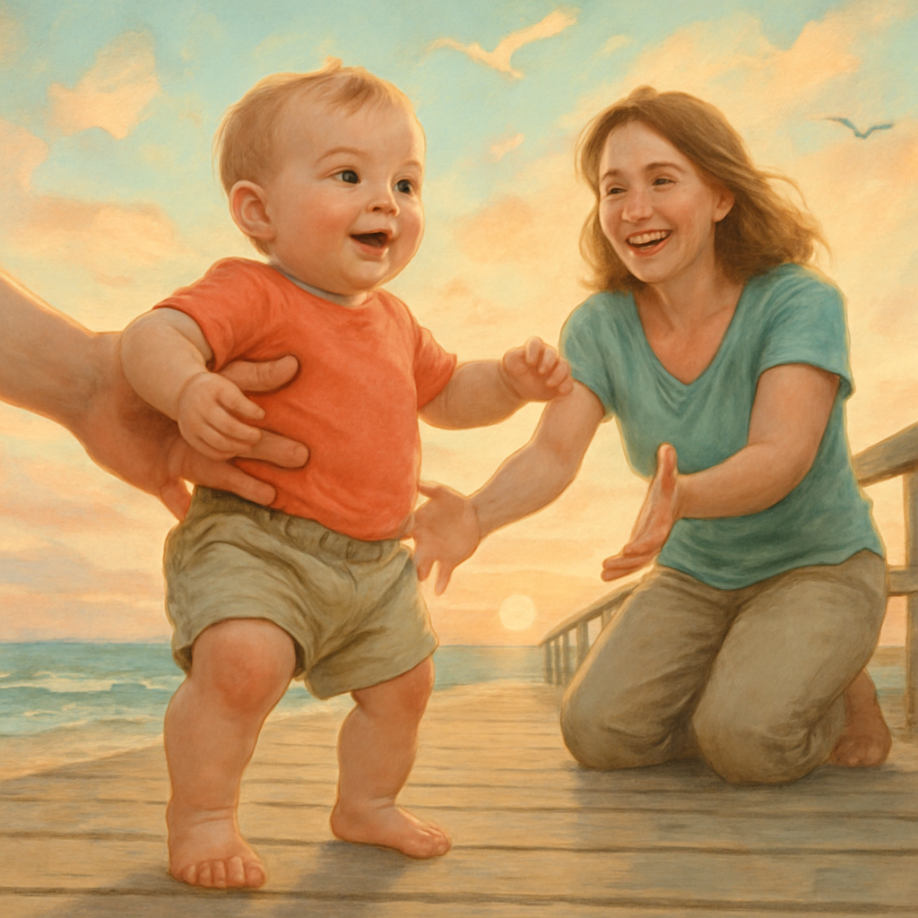 First Steps On The Boardwalk paint by number