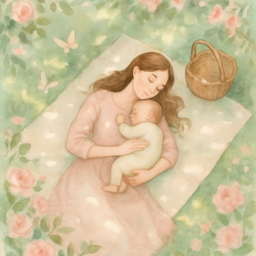 Mom And Baby Garden Nap DIY paint by numbers