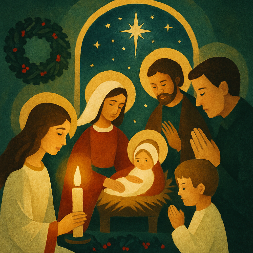 Starry Nativity Window paint by number
