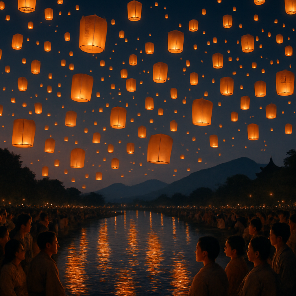 Lantern Festival River Release In Taiwan DIY paint by numbers