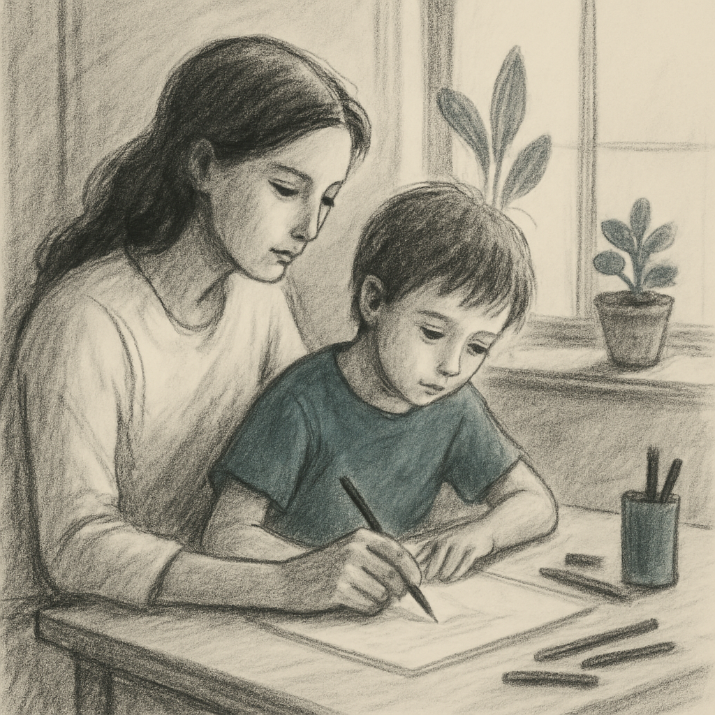 Quiet Sketching Lesson painting number kit