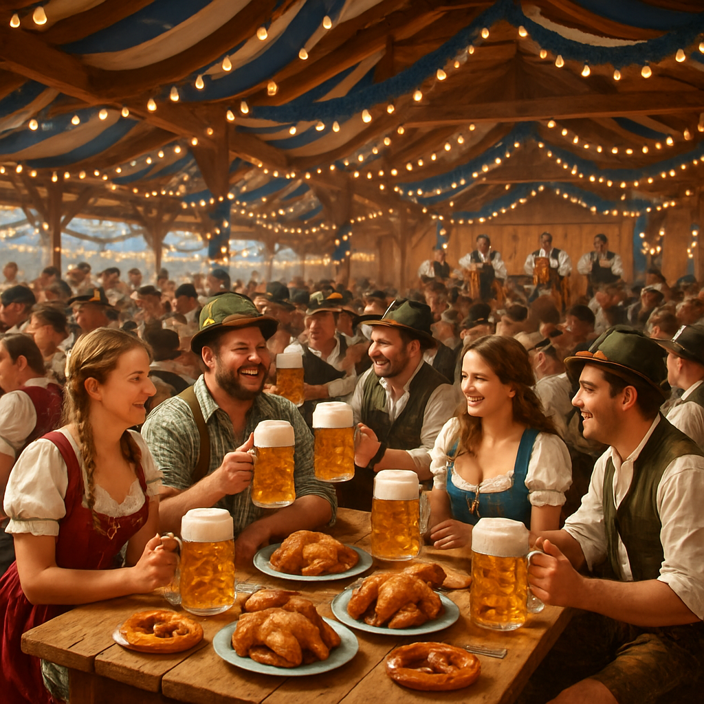 Oktoberfest Beer Tent Celebration In Munich Numbered painting kits