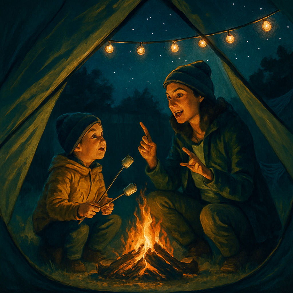 Backyard Camping Night paint by numbers