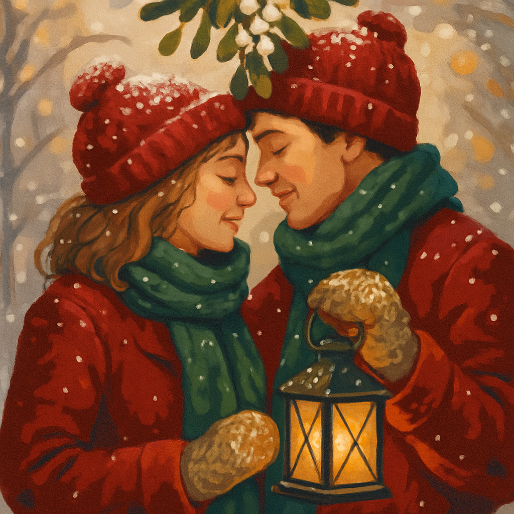 Frosted Mistletoe Moment paint by numbers