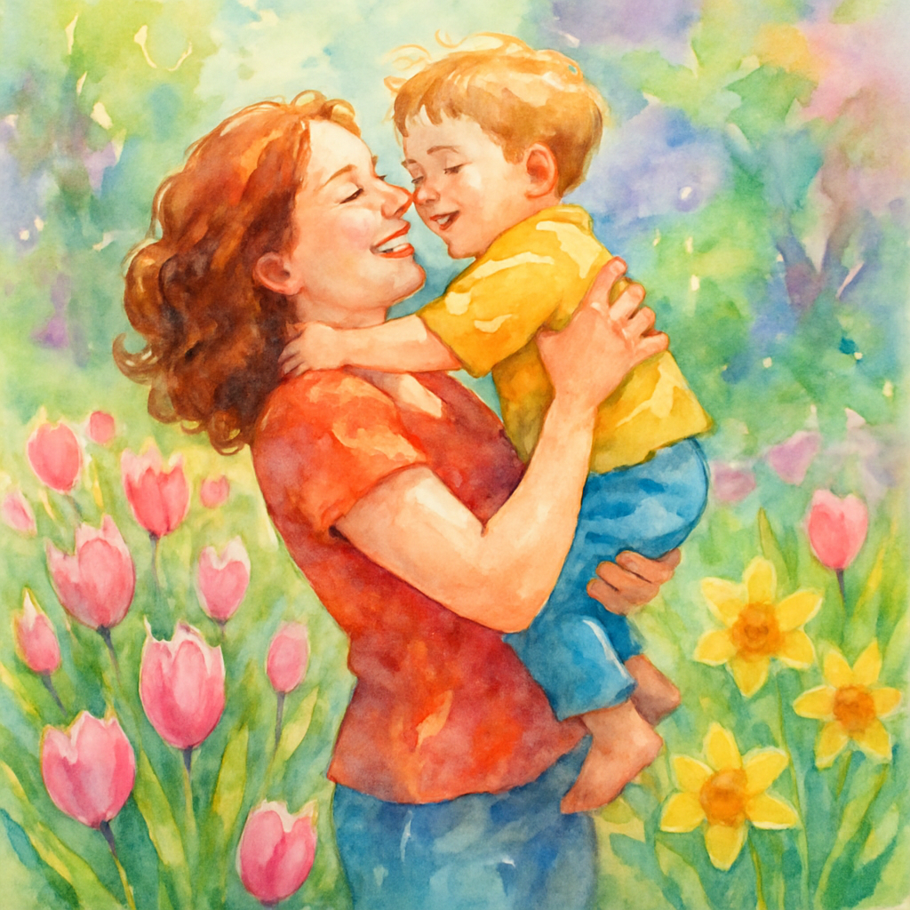 Springtime Garden Embrace Number painting