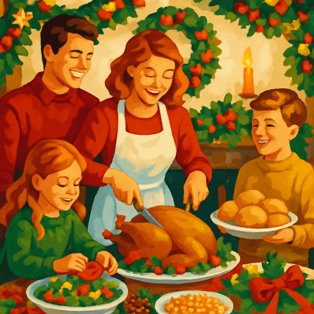 Festooned Family Feast paint by color