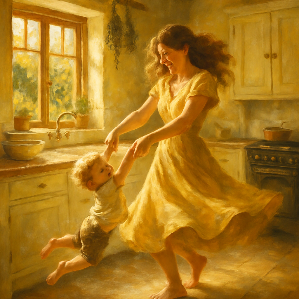 Kitchen Dance With Little One Number painting