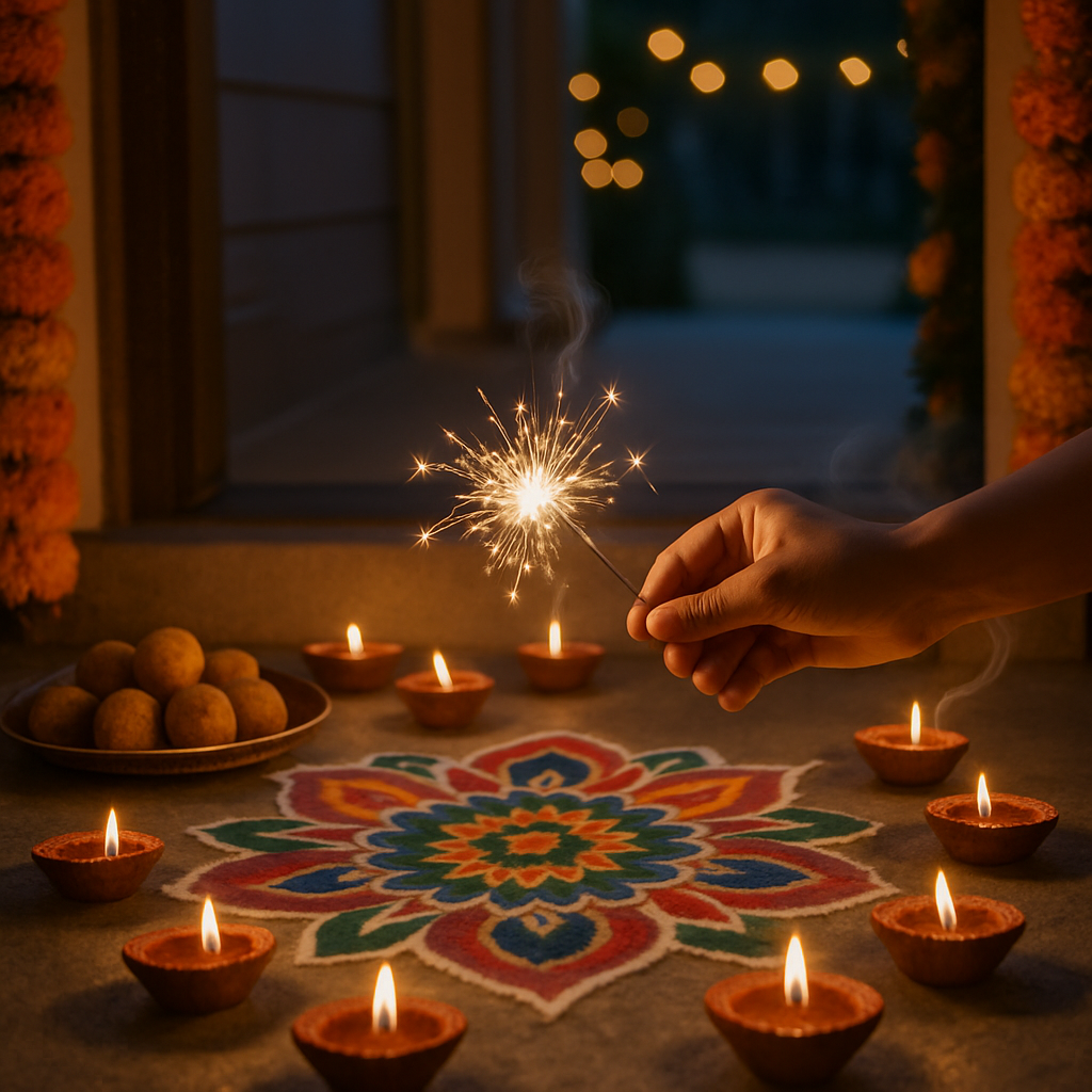 Diwali Diyas At Home painting number kit