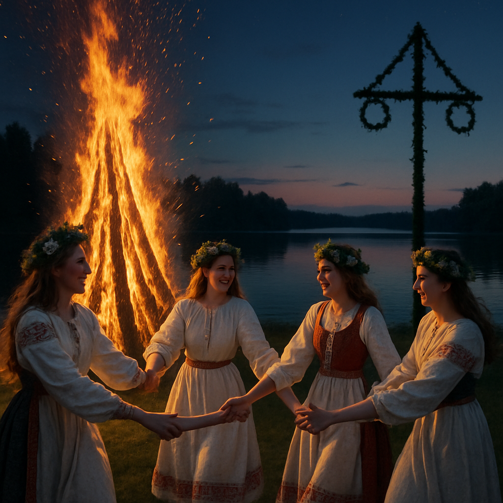 Midsummer Luciancircle Bonfire Painting by numbers kit
