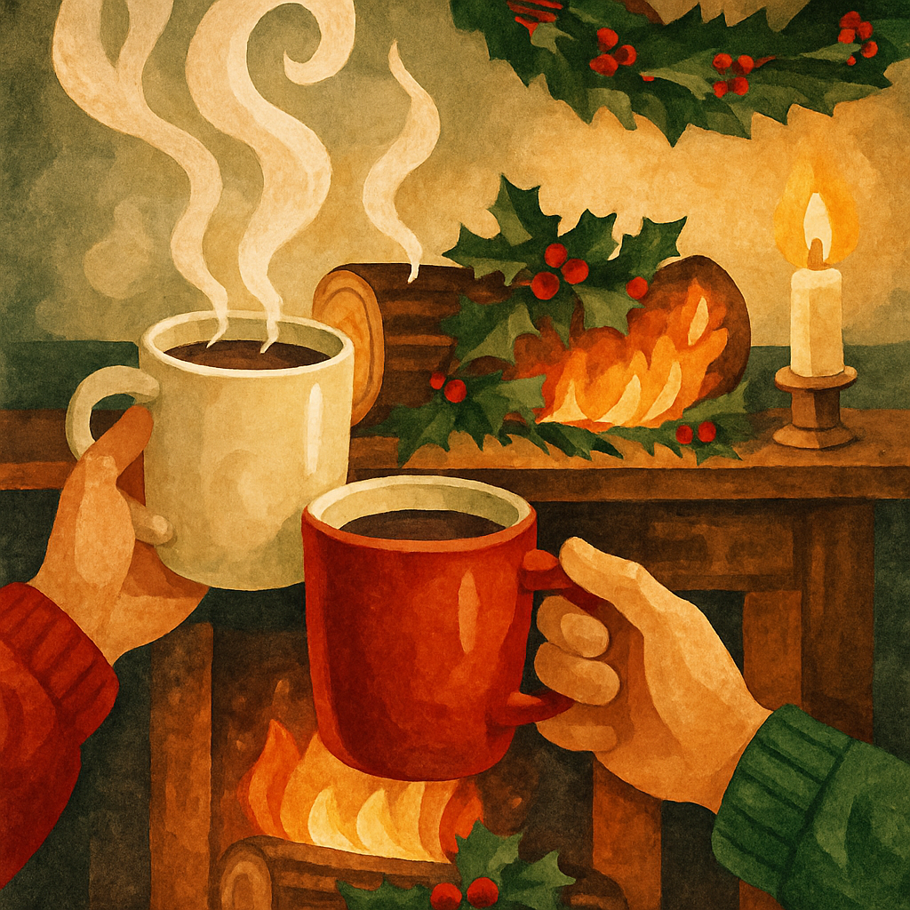 Yule Log Toast Number painting
